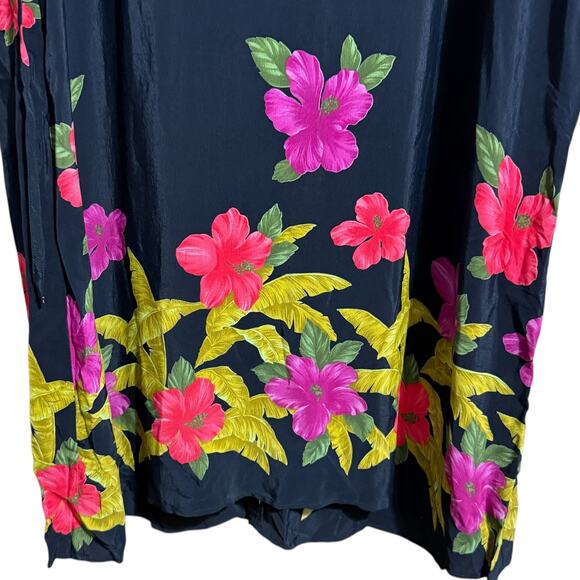 NWT Draper's & Damon's Black Tropical Print Rayon maxi Dress XL - Picture 4 of 8